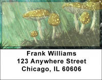 Mushroom Rain Address Labels | LBZFOD-24