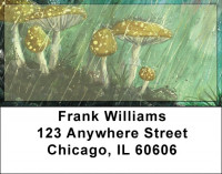 Mushroom Rain Address Labels | LBZFOD-24