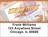 Vintage Airplane Stamps Address Labels | LBZFUN-05