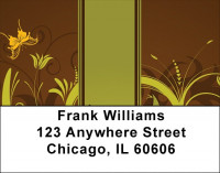 Fall Filigree Stripes Address Labels | LBZGEP-13