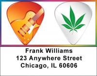 Psychedelic Guitar Pics Address Labels | LBZMUS-09