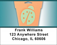 Insects On Flower Pot Address Labels | LBZNAT-63