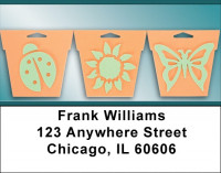 Insects On Flower Pot Address Labels | LBZNAT-63