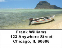 Moored Fishing Boats Address Labels | LBZSAI-13
