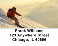 Skiing On A Golden Mountain Address Labels | LBZSPO-30