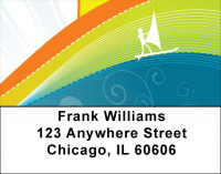 Windsurfing Abstract Address Labels | LBZSPO-60