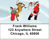 Santa's Slackin' Address Labels | LBZSPO-72