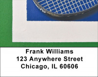 Abstract Tennis Court Address Labels | LBZSPO-81