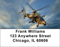 Camouflaged Helicopters In Flight Address Labels | LBZTRA-23