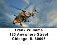 Camouflaged Helicopters In Flight Address Labels | LBZTRA-23