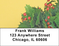 Holly Christmas Basket Address Labels | LBZXMS-01