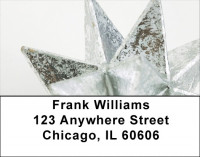 Christmas - Metalic Silver Stars Address Labels | LBZXMS-26