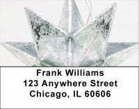 Christmas - Metalic Silver Stars Address Labels | LBZXMS-26