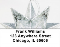 Christmas - Metalic Silver Stars Address Labels | LBZXMS-26