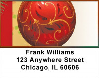 Red Ornaments Address Labels | LBZXMS-33