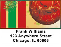 Red Ornaments Address Labels | LBZXMS-33