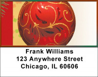 Red Ornaments Address Labels | LBZXMS-33