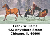 Vintage Christmas Sleigh Ride Address Labels | LBZXMS-34