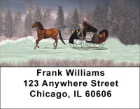 Vintage Christmas Sleigh Ride Address Labels | LBZXMS-34