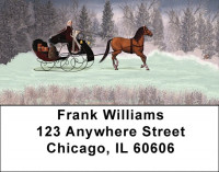 Vintage Christmas Sleigh Ride Address Labels | LBZXMS-34