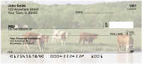 Grazing Cattle In Tall Grass Personal Checks | QBB-12