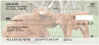 Highland Cow With Newborn Calf Personal Checks | QBB-13