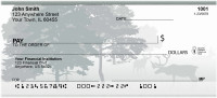 Moose In Misty Morning Personal Checks | QBD-07