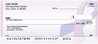 Pink & Blue Ribbon Personal Checks | QBE-51