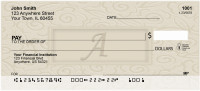 Golden Carved Monogram - A Personal Checks | QBK-12