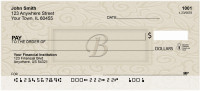 Golden Carved Monogram - B Personal Checks | QBK-13