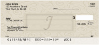 Golden Carved Monogram - J Personal Checks | QBK-21