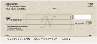 Golden Carved Monogram - N Personal Checks | QBK-25