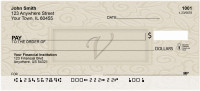 Golden Carved Monogram - V Personal Checks | QBK-33