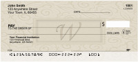Golden Carved Monogram - W Personal Checks | QBK-34