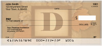 Nature In Vintage Monogram - D Personal Checks | QBK-58