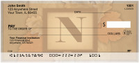 Nature In Vintage Monogram - N Personal Checks | QBK-68