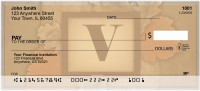 Nature In Vintage Monogram - V Personal Checks | QBK-76