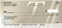 Solid Gold Monograms - T Personal Checks | QBM-06