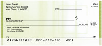 Go High Tech Green Personal Checks | QBM-39