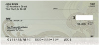 Green Vintage Scroll Personal Checks | QBM-63