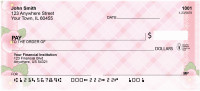 Pink Plaids And Flowers Personal Checks | QBR-80