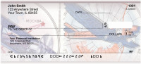 Vintage Airplane Stamps Personal Checks | ZFUN-05