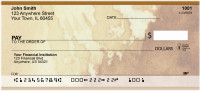 Golden Brown Abstract Personal Checks | ZGEO-46