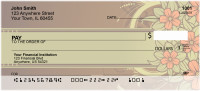 Chocolate Floral Stripes Personal Checks | ZGEP-11