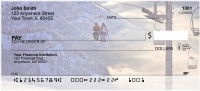 Skiing On A Golden Mountain Personal Checks | ZSPO-30