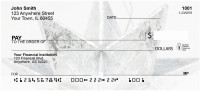 Christmas - Metalic Silver Stars Personal Checks | ZXMS-26