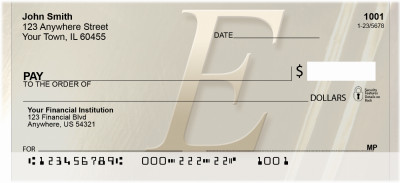 Golden Monogram E Personal Checks | BBI-43