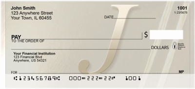 Golden Monogram J Personal Checks | BBI-48