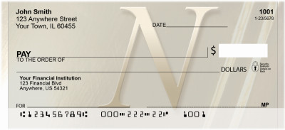 Golden Monogram N Personal Checks | BBI-52