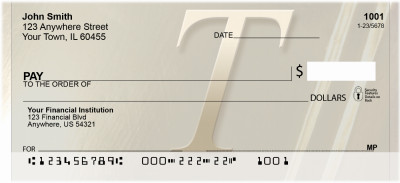 Golden Monogram T Personal Checks | BBI-58